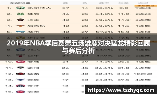 2019年NBA季后赛第五场雄鹿对决猛龙精彩回顾与赛后分析
